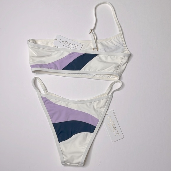 L*Space Swim Set Daybreak Bottom Bitsy and Top Slate/lily/cream Small - Picture 4 of 7